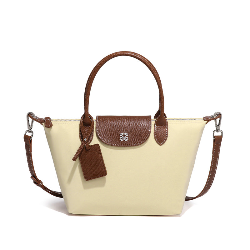 Women's Trendy Nylon Dumplings Fashionable Simple Contrast Handbags