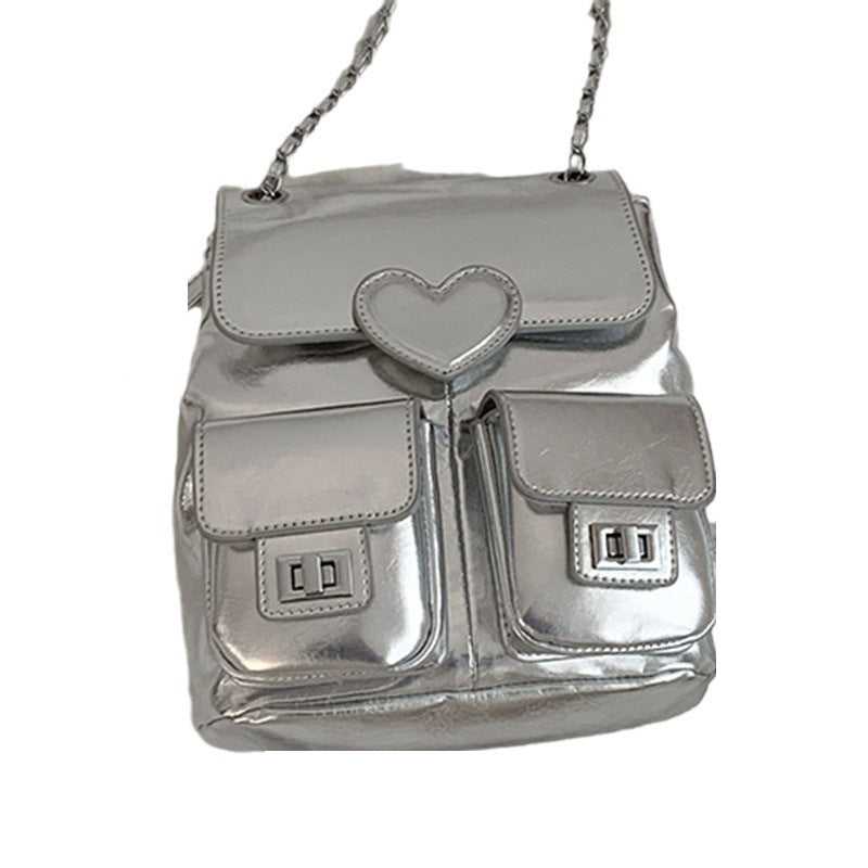 Women's Niche Texture Fashion Versatile Chain Backpacks
