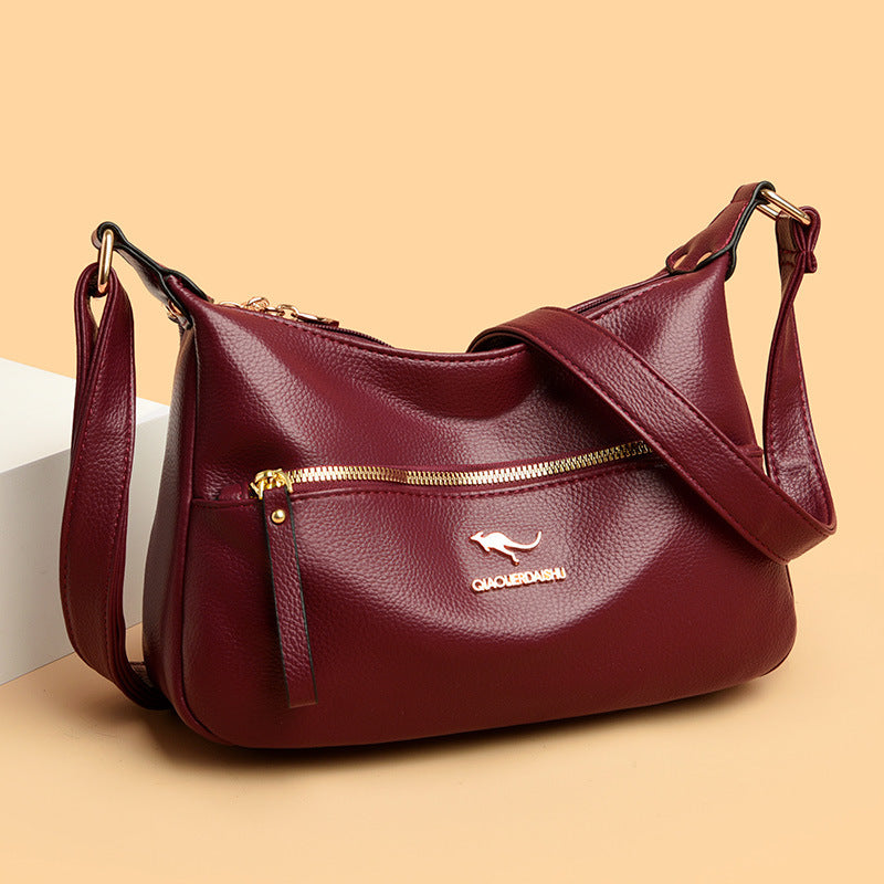 Women's Mother's High-grade Soft Leather Large Capacity Small Square Bags