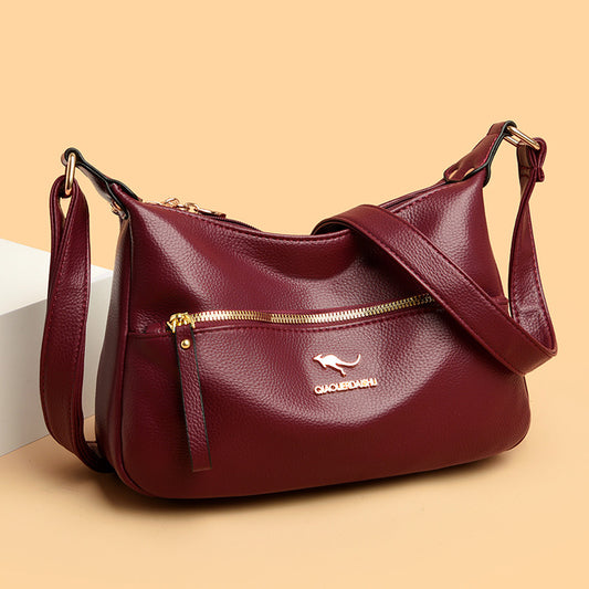 Women's Mother's High-grade Soft Leather Large Capacity Small Square Bags
