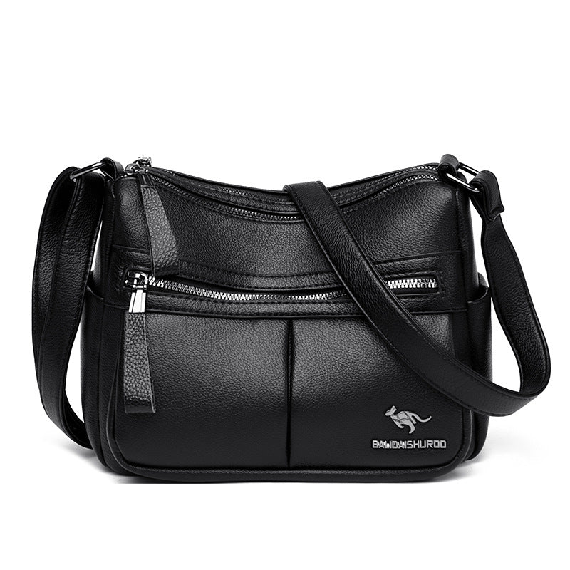 Women's Summer City Simple Big Soft Leather Crossbody Bags