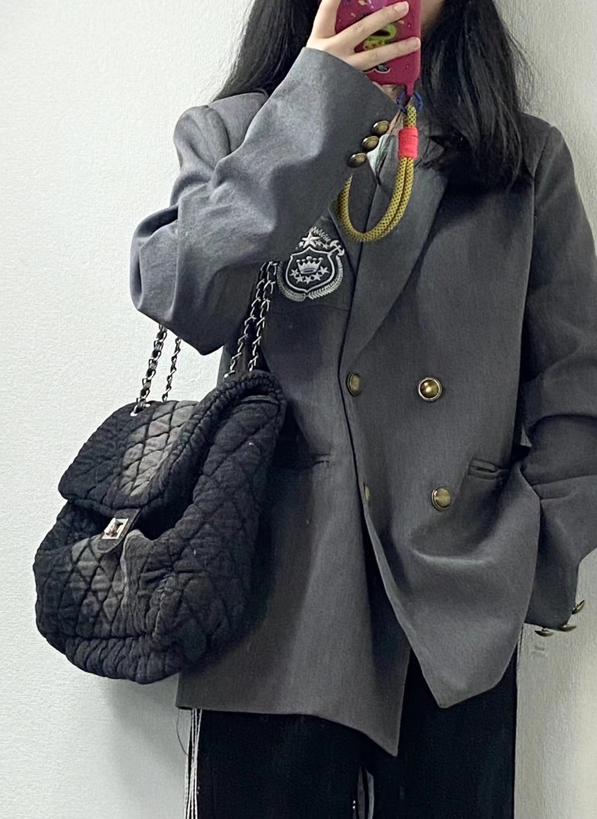 Women's Dyed Denim Hobo Diamond Plaid Chain Shoulder Bags