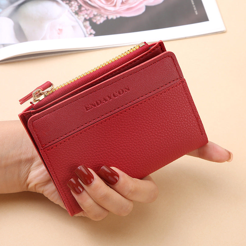 Women's Short Zip Versatile Abrasive Multiple Slots Ladies Wallet