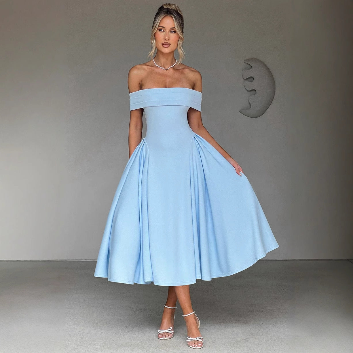 Women's Summer Fashion Sexy Backless Elegant Pure Dresses
