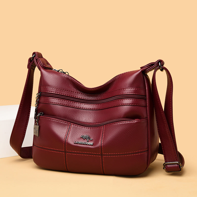 Women's Mother's Summer Tide Soft Leather Large Crossbody Bags