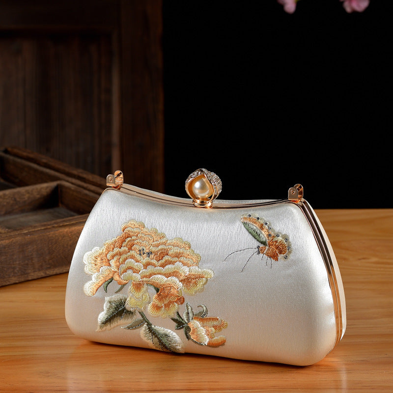 Women's Style Embroidery Retro Portable Design Cheongsam Dress Garment Handbags