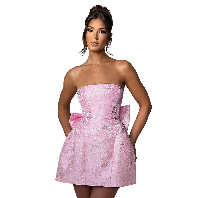 Women's Summer Fashion Style Elegant Sexy Jacquard Dresses