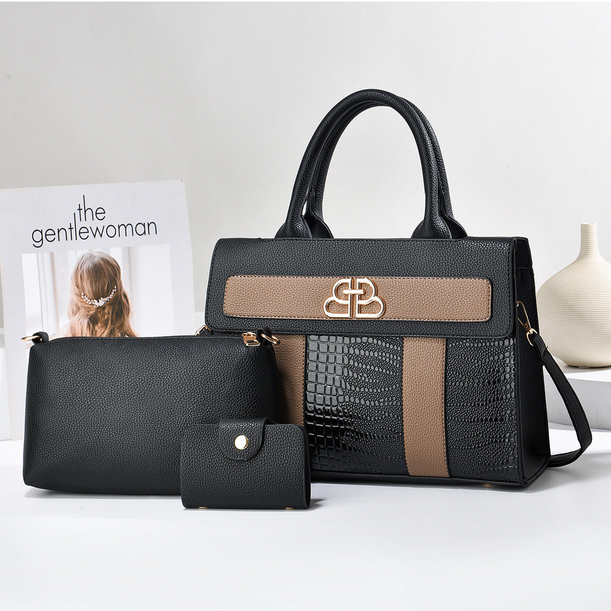 Women's Mother Stitching Stone Pattern Fashion Trendy Small Square Bags