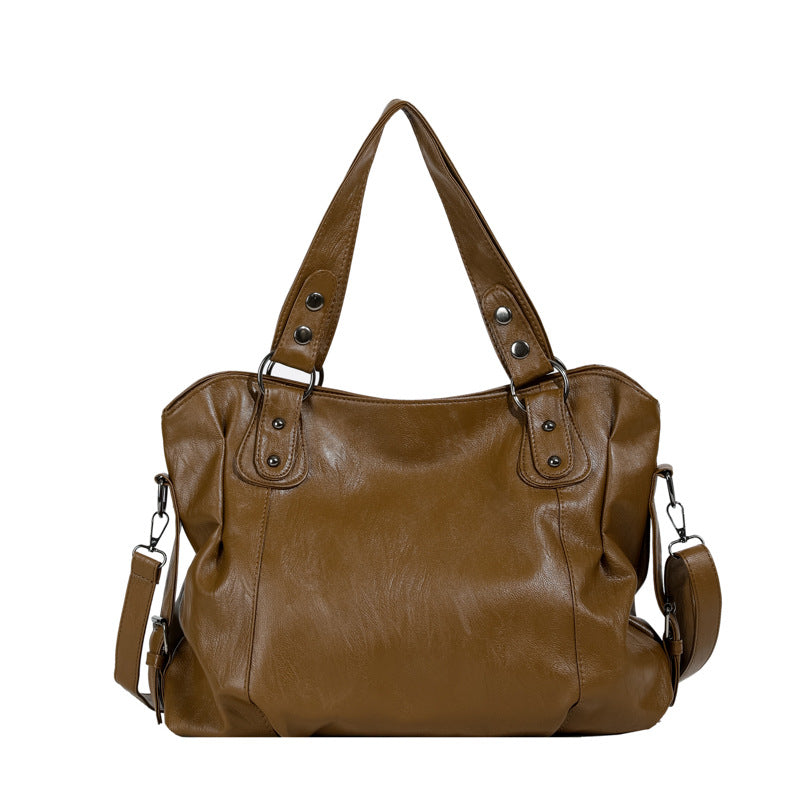Women's Texture Portable Commuter Underarm Large Capacity Bags