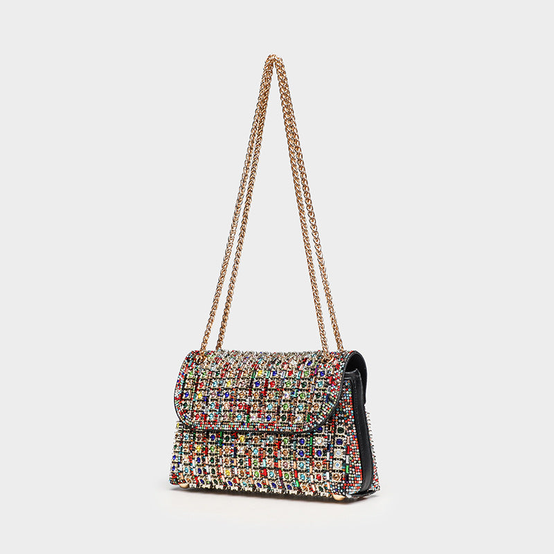 Women's Rhinestone Fashion Aura Bright Dionysian Portable Shoulder Bags