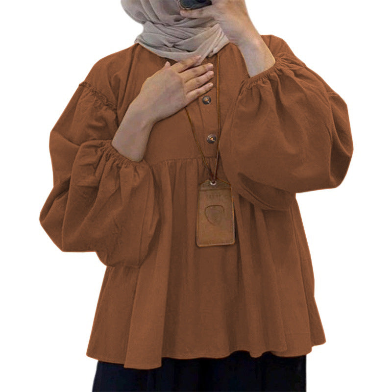 Women's Muslim Wear Simple Loose Fitted Waist Clothing