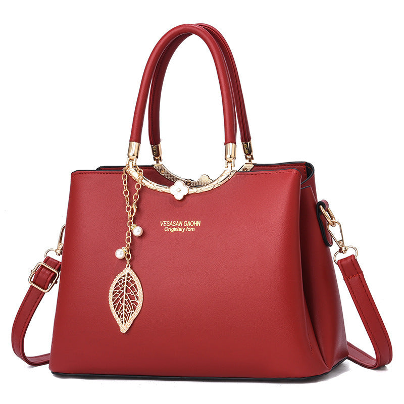 Women's Western Style Solid Color Large Capacity Handbags