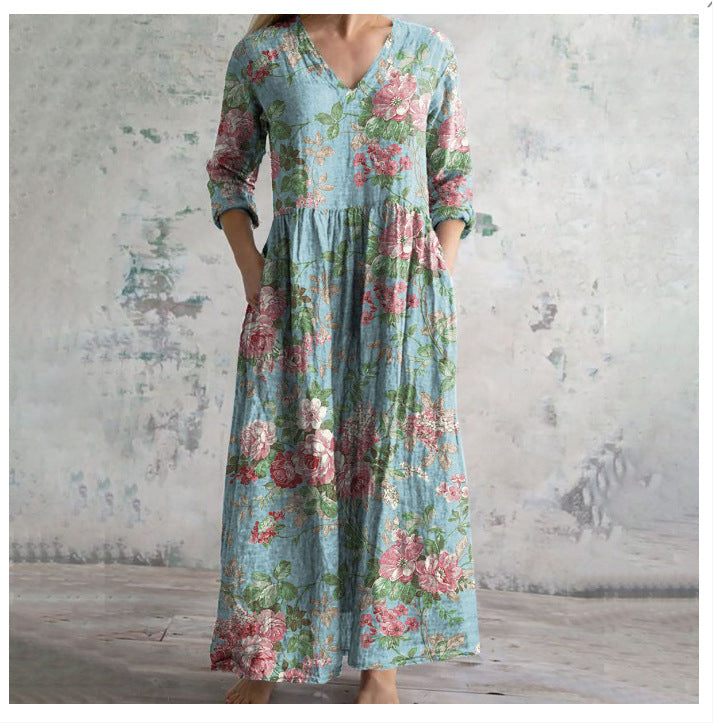 Women's Printed Summer City Casual Loose Dress Dresses