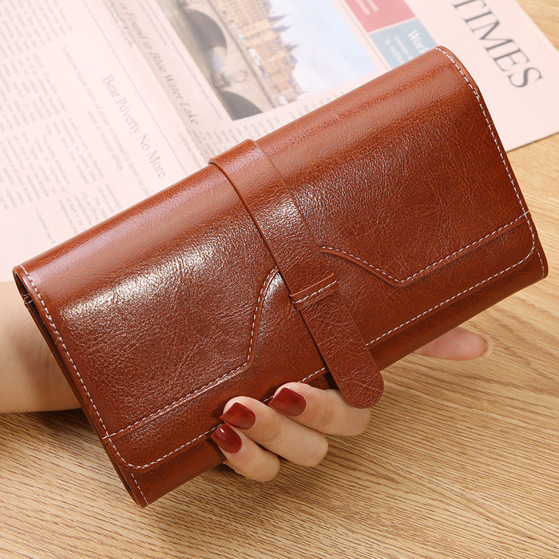 Women's Oil Wax Skin Large Capacity Multiple Slots Genuine Leather Bags
