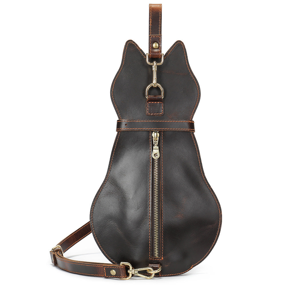 Men's Leather First Layer Trendy Large Capacity Men's Chest Bags