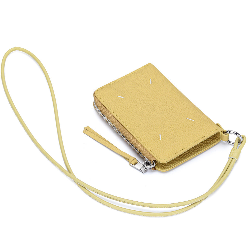Women's Genuine Leather Short Halter Zipper Multiple Ladies Wallet