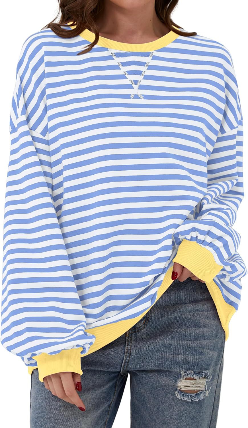 Women's Slouchy Innovative Loose Casual Striped Sweaters
