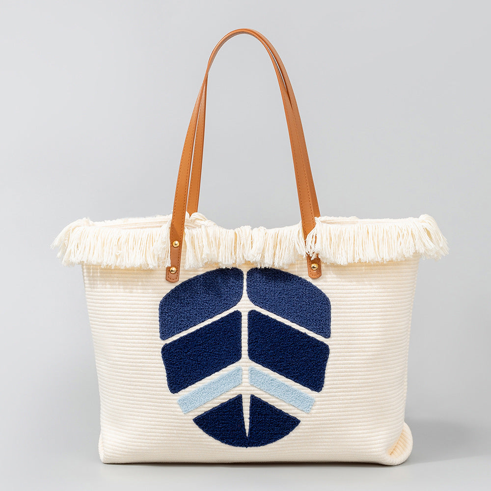 Women's Towel Embroidery Bohemian Canvas Portable Shoulder Bags