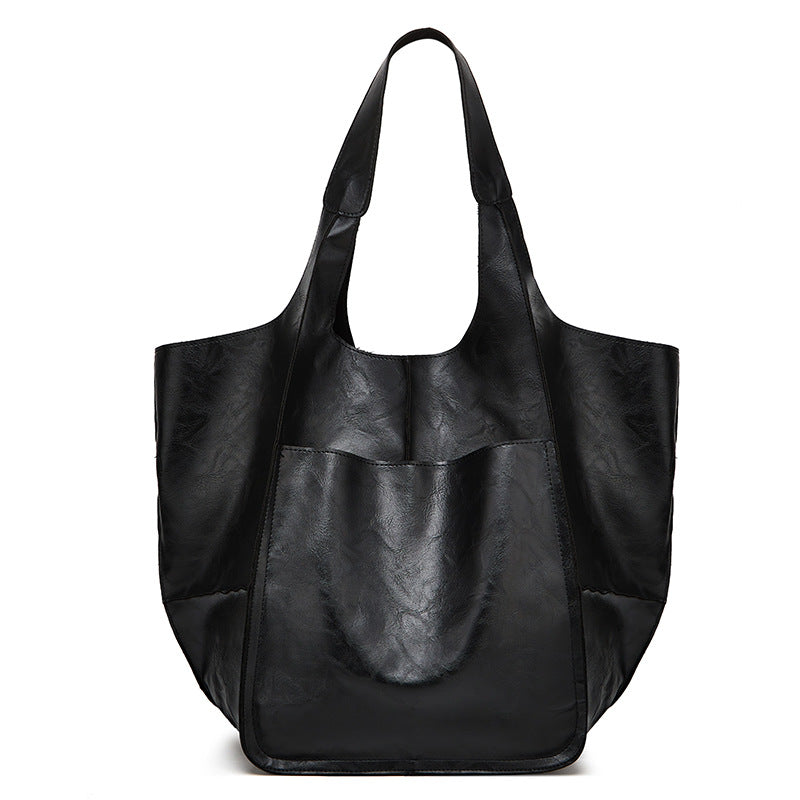 Women's Retro Simple Big Soft Leather Large Handbags