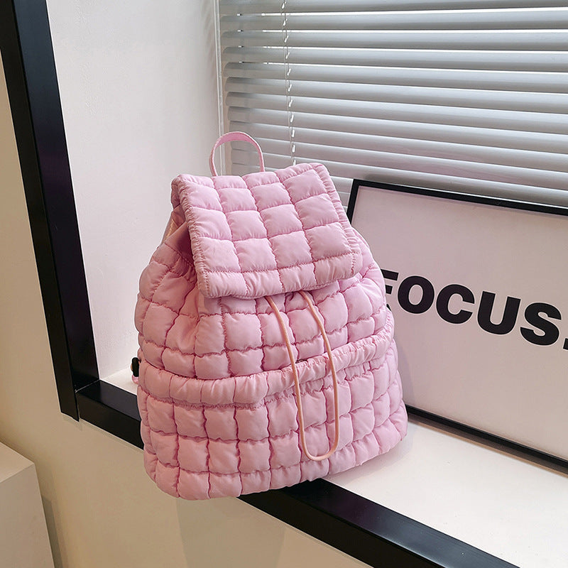 Women's Pleated Cloud Korean Niche Bubble Large Backpacks