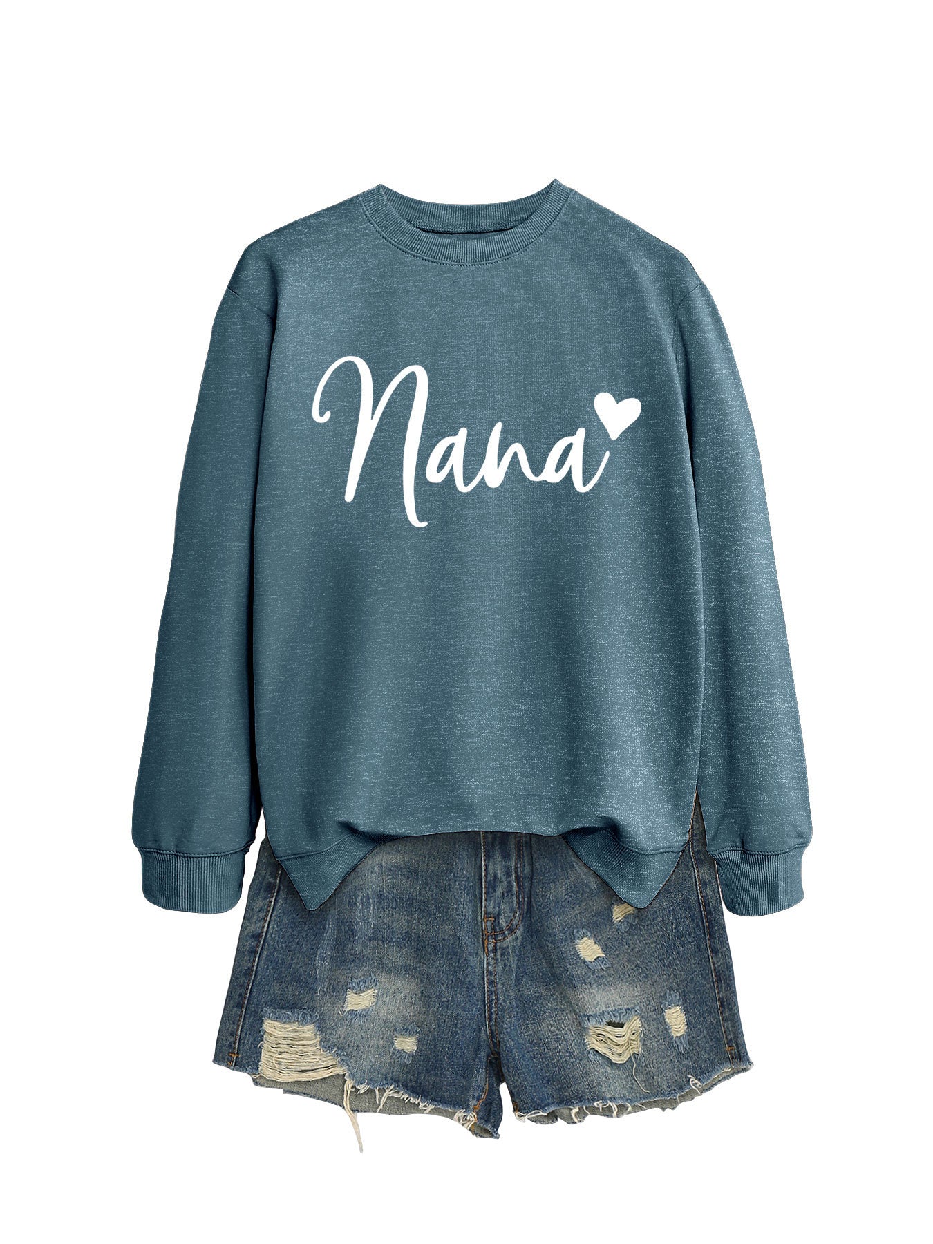 Women's Round Neck Elegant Heart Printing Simple Sweaters