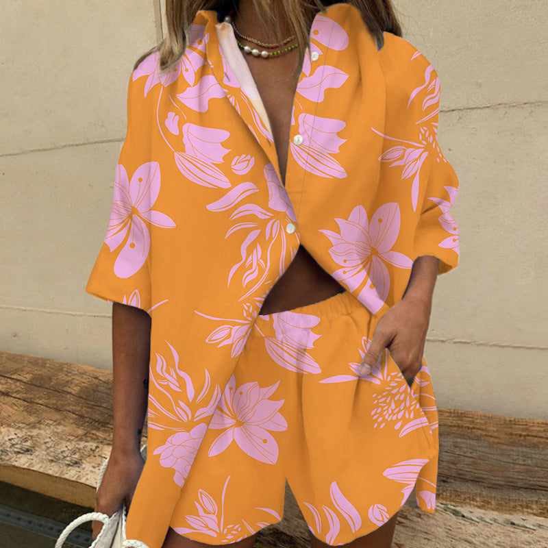 Casual Western Style Lapel Sleeve Printed Suits