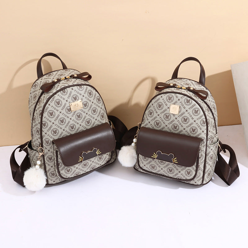Women's Versatile Fashion Printed Mom Double Backpacks