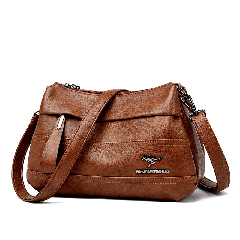 Women's Leather Mother Fashion Stitching Large Capacity Crossbody Bags