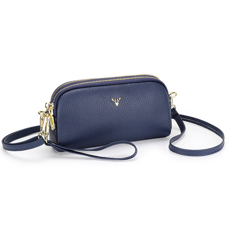 Women's Leather Fashion Cattlehide One Big Litchi Crossbody Bags