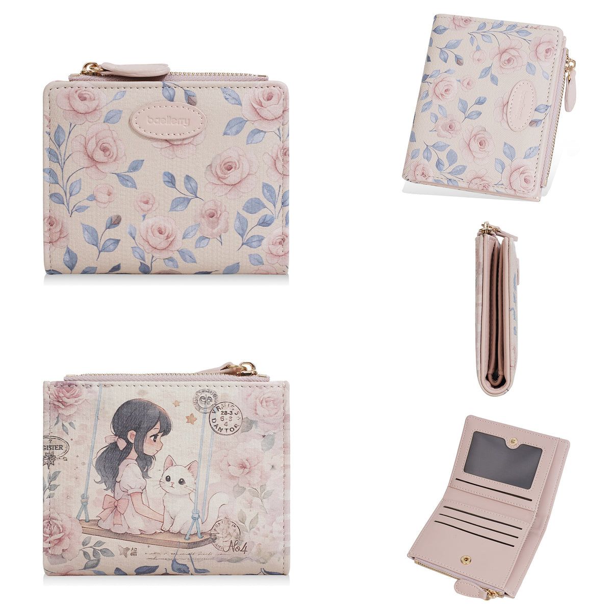 Women's Source Short Retro Artistic Personalized Printing Design Coin Purses