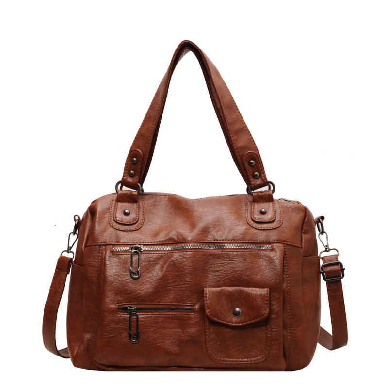 Women's Leather Commuter Vintage Large Capacity Totes Handbags