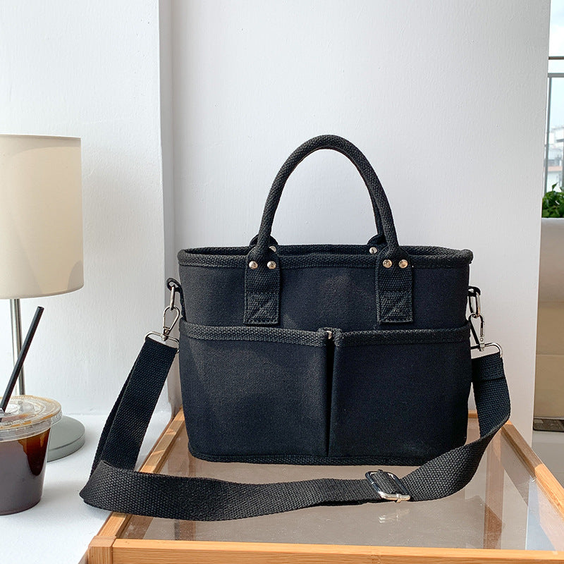 Women's Portable Canvas Artistic Niche Large Capacity Tote Bags