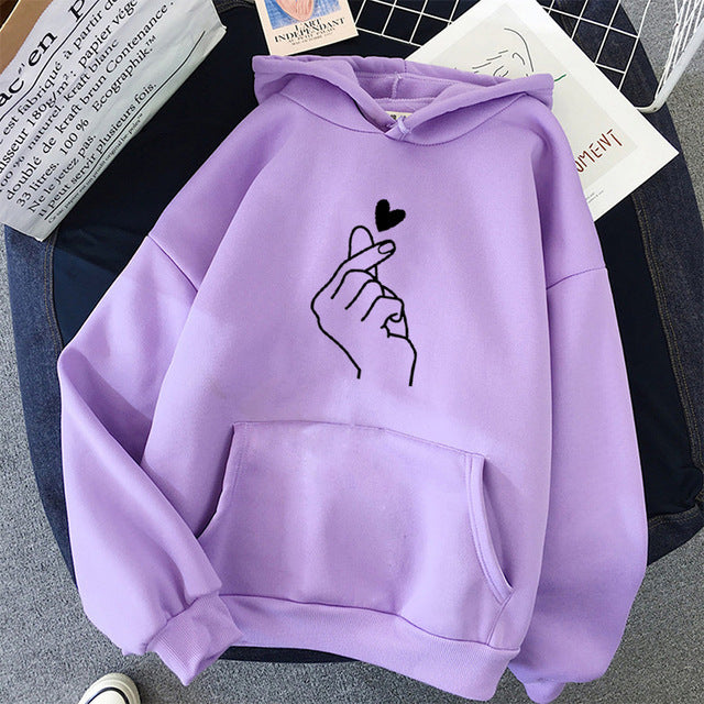 Pretty Fleece-lined Hoodie Unisex Wear Loose Sweaters