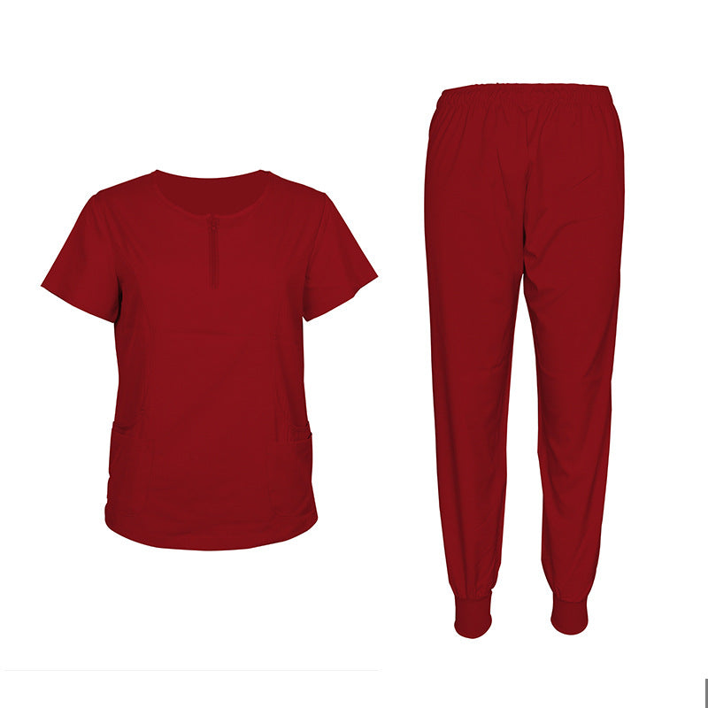 Split Sleeve Beauty Salon Care Work Uniform