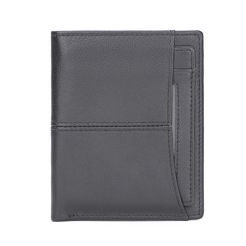 Men's Leather Swiping First Layer Short Cowhide Men's Wallets