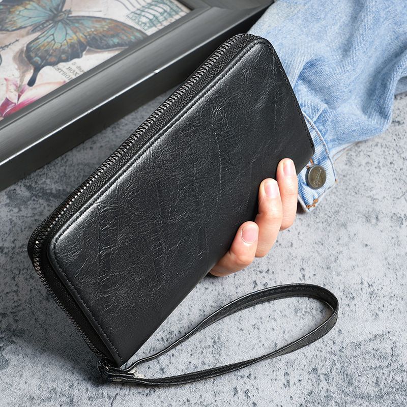 Men's Long Zipper Mobile Soft Thin Business Men's Wallet