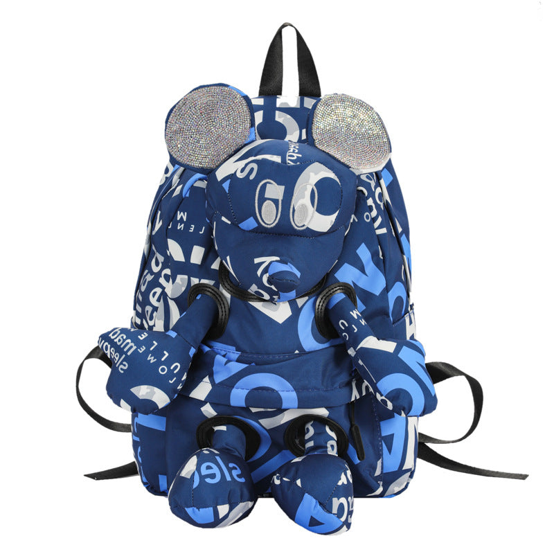 Women's Large Capacity Fashion Letters Contrast Color Backpacks