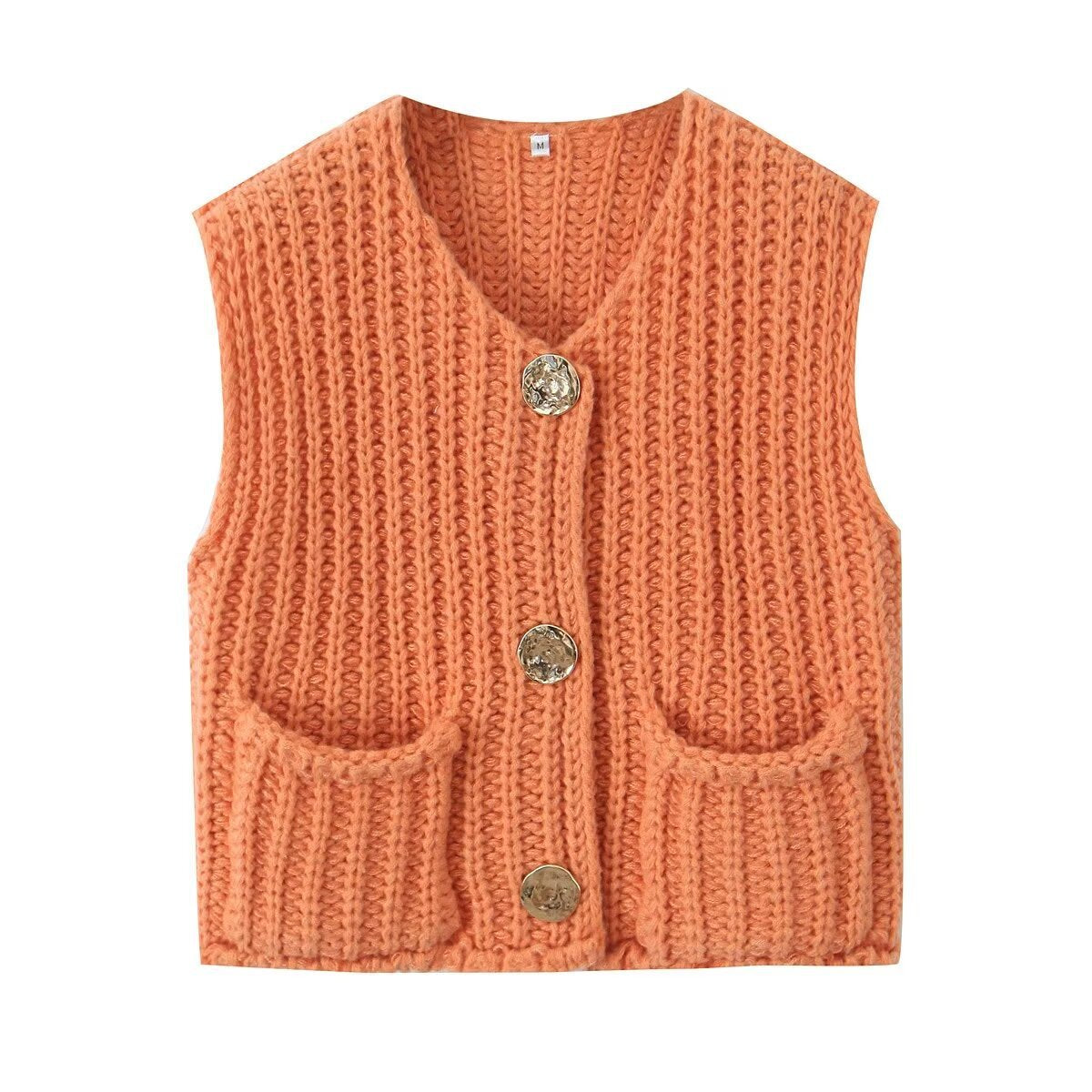 Women's Summer Street Fashion Thick Needle Knitted Vests