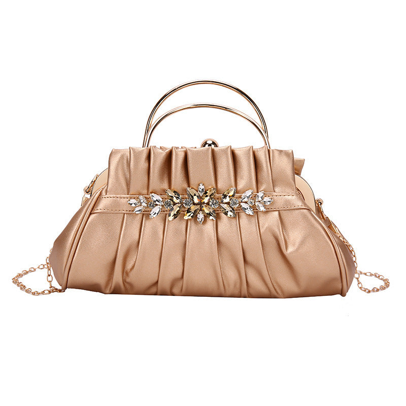 Vintage High-grade Diamond Western Style Wrinkled Handbags