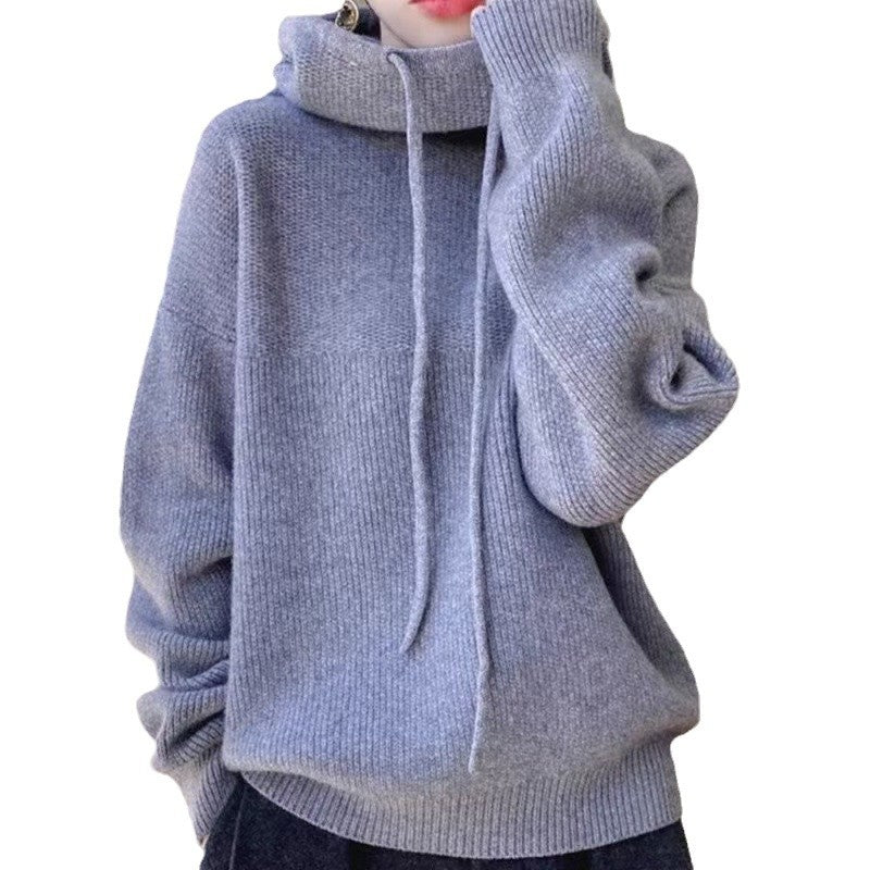 Women's Goods Woolen Hooded Thickened Idle Style Sweaters