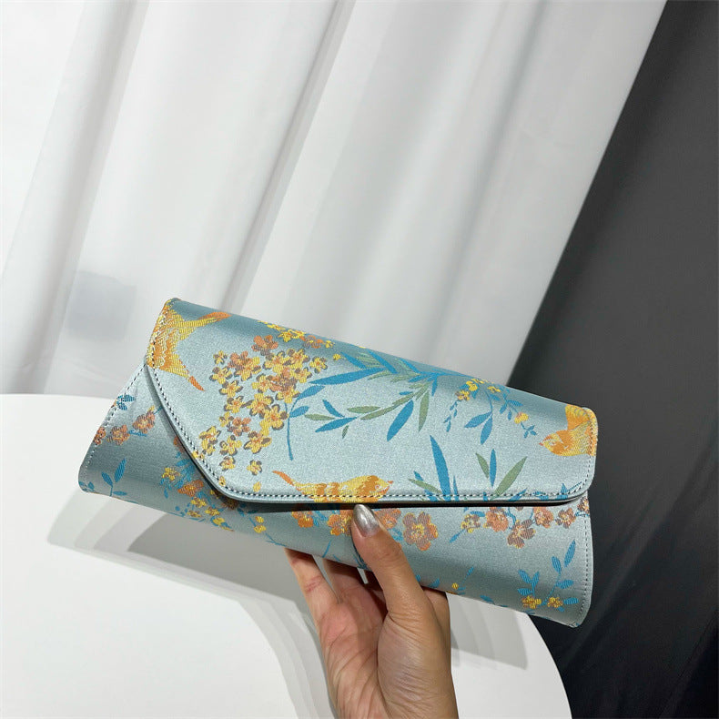Women's Yarn Printed Clutch Dinner Dress Matching Handbags