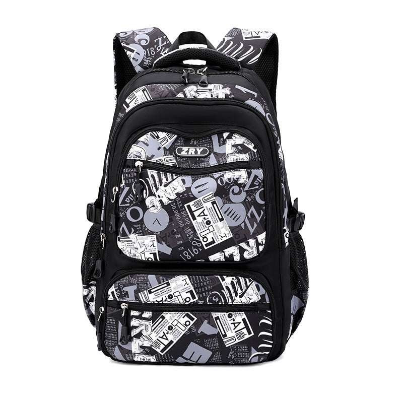 High Male Spine Protection Large Capacity Burden Middle School Students' Schoolbags