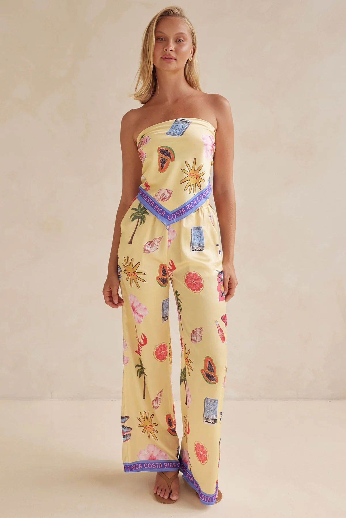 Fashion Positioning Sexy Print Tube Wide Suits