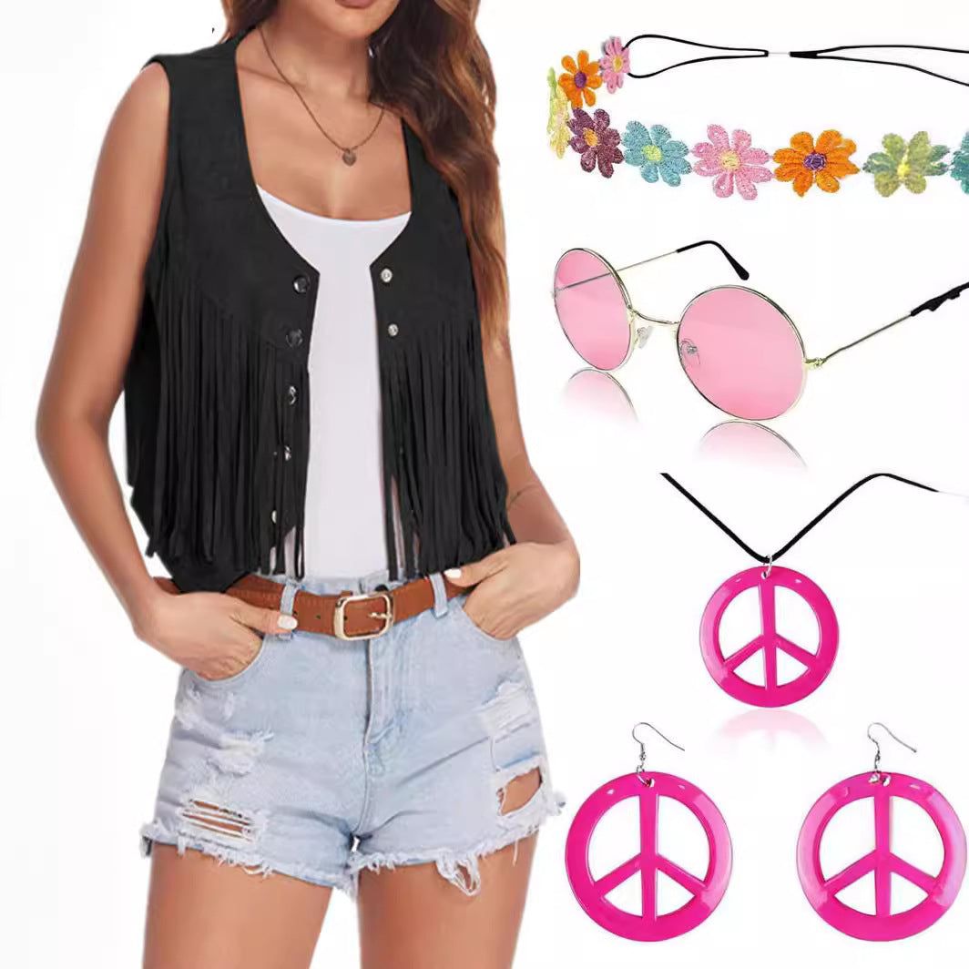 Women's Suede Fashion Tassel Retro Hippie Vests