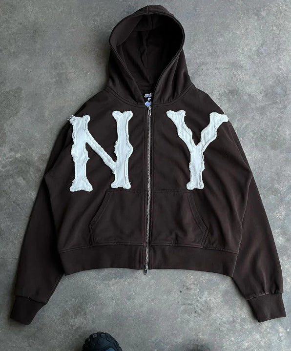 Hooded Full Chain Loose Male Female Sweaters