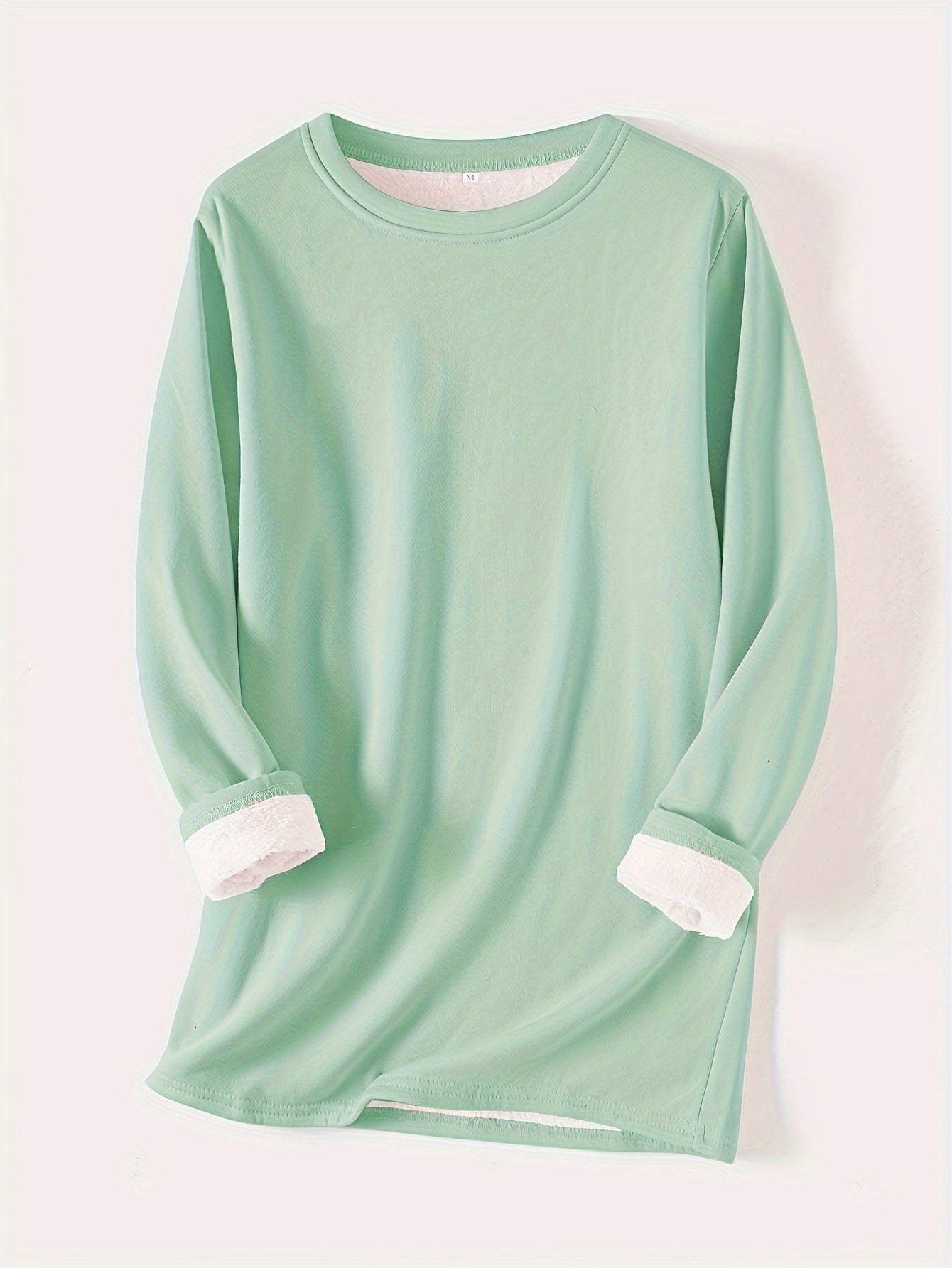 Women's Padded Bottoming Shirt Mid-length Thickened Large Fleece Slim Tops