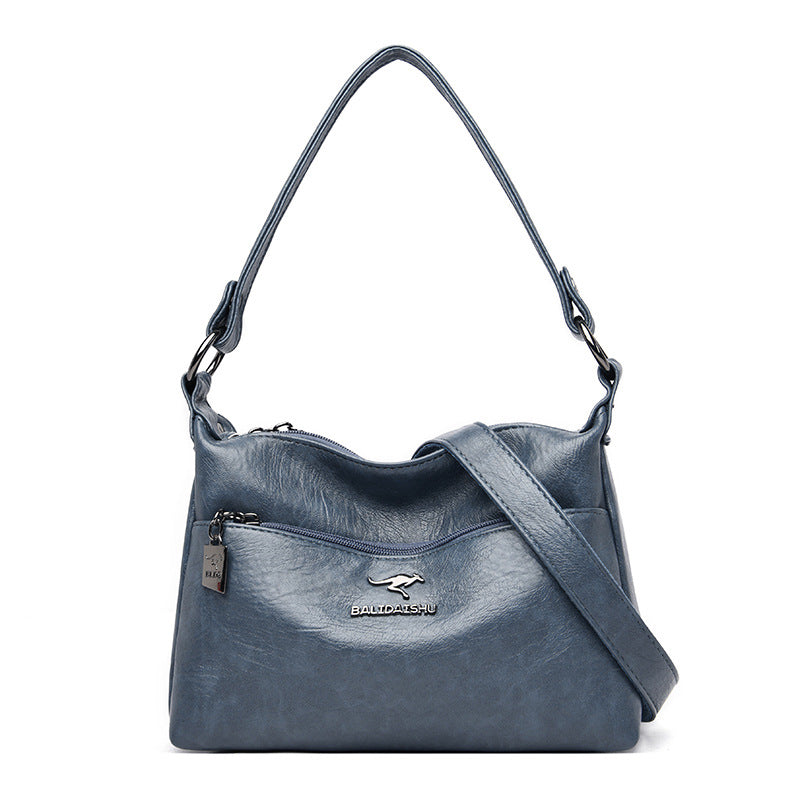 Women's Soft Leather Simple Trendy Large Capacity Shoulder Bags