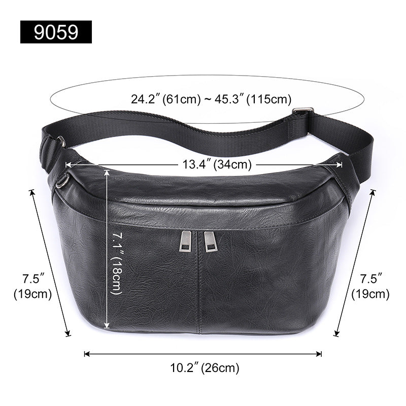Men's Leather Business Large Capacity Running Rivers Men's Waist Packs