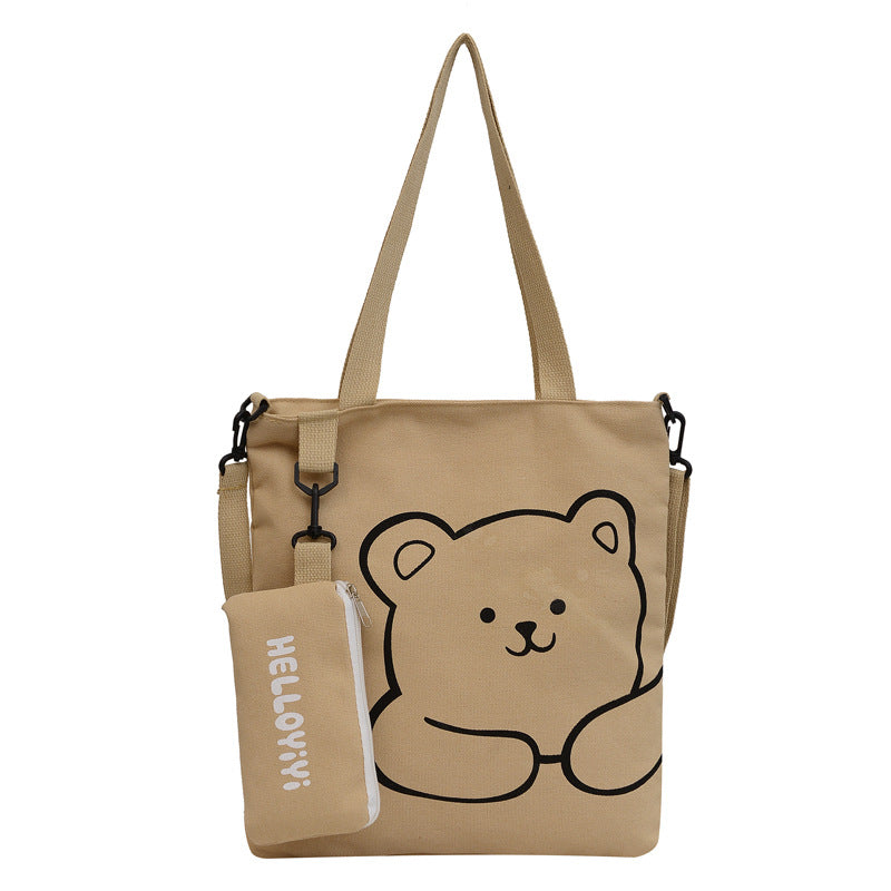 Women's Fashion Woven Pencil Canvas Cram Versatile Bags