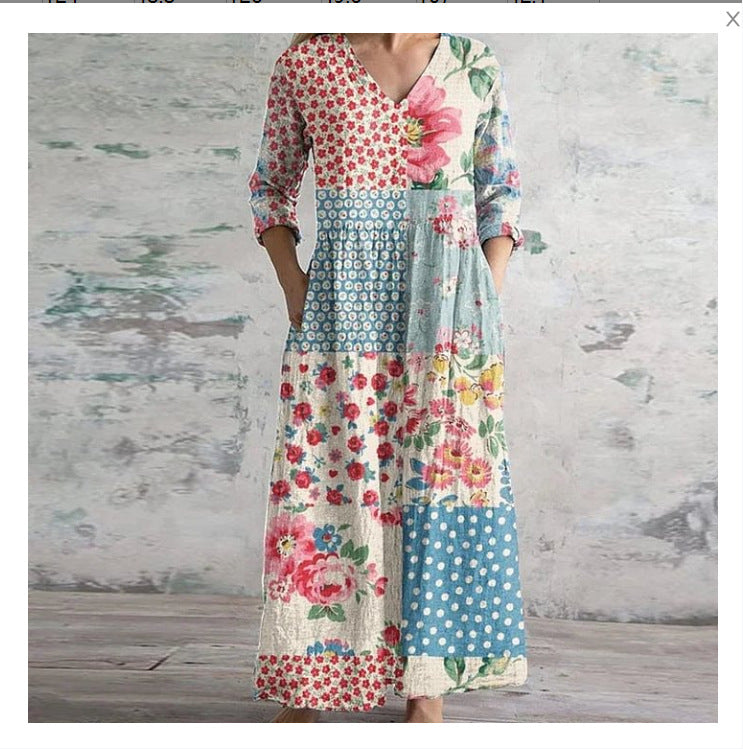 Women's Printed Summer City Casual Loose Dress Dresses